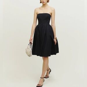 Reformation black midi dress
